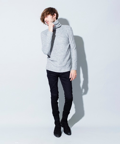 NO ID.（ノーアイディ）の「【NO ID.】Vicuere Lamb Pile Turtleneck Pullover / ビキューレ ラム パイル タートルネック プルオーバー（ニット/セーター・メンズ・ライトグレー/ブラック/ネイビー/アイボリー/ダークグレー/ワイン・1/2）」の19枚目の写真