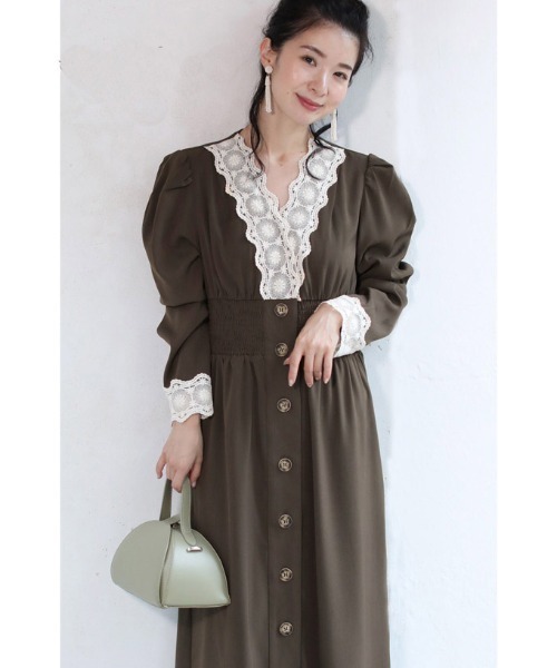 アンティークレースのパフスリーブロングワンピース ワンピース Cawaii カワイイ のファッション通販 Zozotown