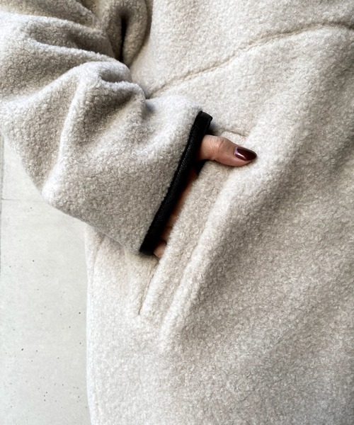 DouDou（ドゥドゥ）の「ボアハーフコート（その他アウター・レディース・グレイッシュベージュ/オフホワイト・FREE）」の20枚目の写真