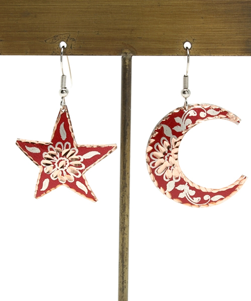 チャイハネ（チャイハネ）の「【チャイハネ】星月バキールピアス（ピアス（両耳用）・レディース・ブラック/ブルー/グリーン/レッド/シルバー・FREE）」の4枚目の写真