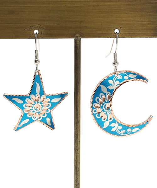 チャイハネ（チャイハネ）の「【チャイハネ】星月バキールピアス（ピアス（両耳用）・レディース・ブラック/ブルー/グリーン/レッド/シルバー・FREE）」の3枚目の写真