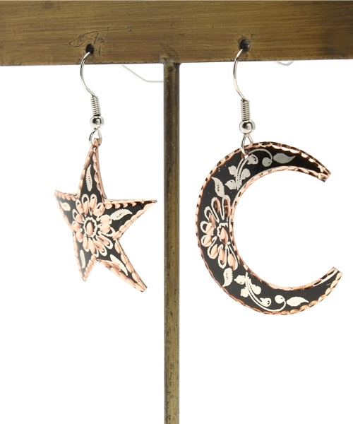 チャイハネ（チャイハネ）の「【チャイハネ】星月バキールピアス（ピアス（両耳用）・レディース・ブラック/ブルー/グリーン/レッド/シルバー・FREE）」の6枚目の写真