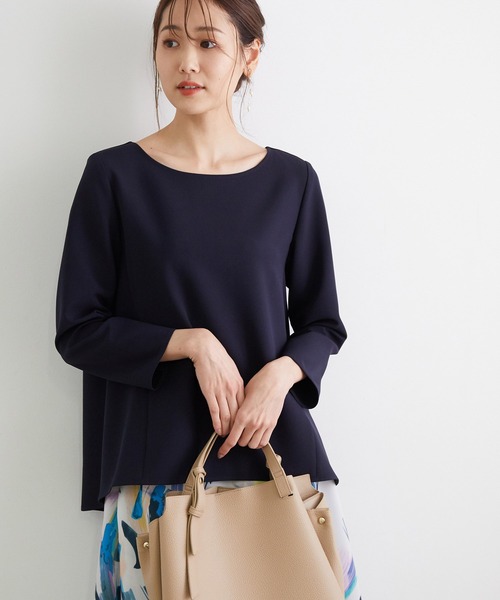 ROPE' PICNIC(ロペピクニック)の「【360°ウルトラストレッチ】ペプラムブラウス(シャツ/ブラウス・レディース・ホワイト/ライトグレー/ブルー/ネイビー・38/40)」の1枚目の写真