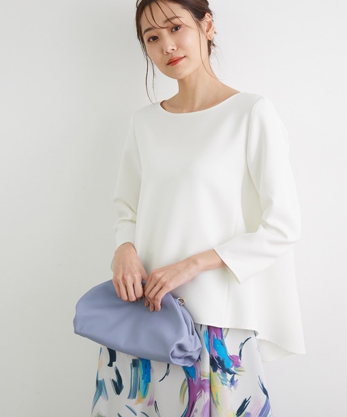 ROPE' PICNIC(ロペピクニック)の「【360°ウルトラストレッチ】ペプラムブラウス(シャツ/ブラウス・レディース・ホワイト/ライトグレー/ブルー/ネイビー・38/40)」の2枚目の写真