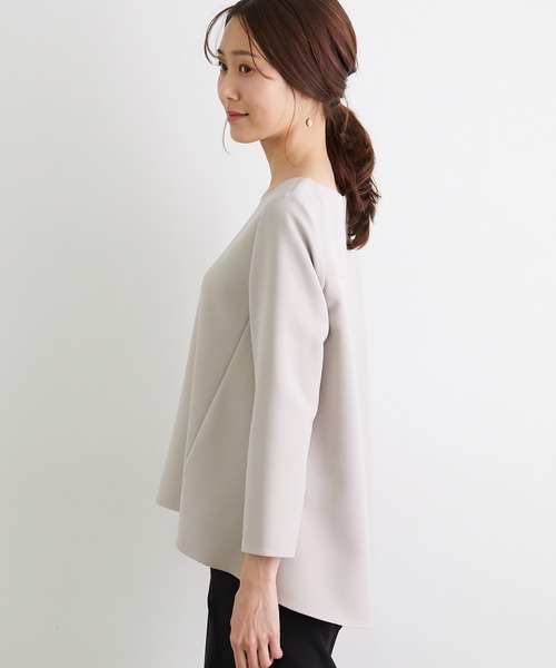 ROPE' PICNIC(ロペピクニック)の「【360°ウルトラストレッチ】ペプラムブラウス(シャツ/ブラウス・レディース・ホワイト/ライトグレー/ブルー/ネイビー・38/40)」の5枚目の写真