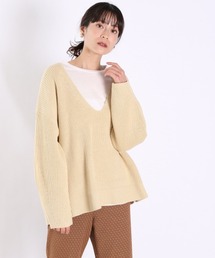 LOWRYS FARM | ＶネックニットプルオーバーＬＳ　931878(Tシャツ/カットソー)