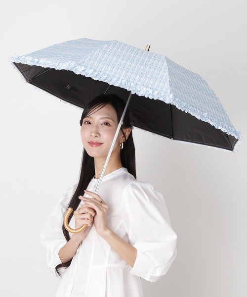 新色追加】遮光 晴雨兼用折りたたみ日傘 ドビーフリル（折りたたみ傘