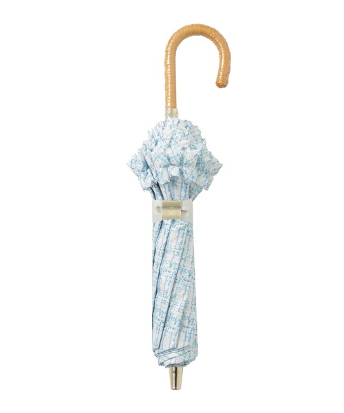 LANVIN en Blue 遮光 晴雨兼用折りたたみ日傘　ドビーフリル 新色追加】遮光 晴雨兼用折りたたみ日傘 ドビーフリル（折りたたみ傘