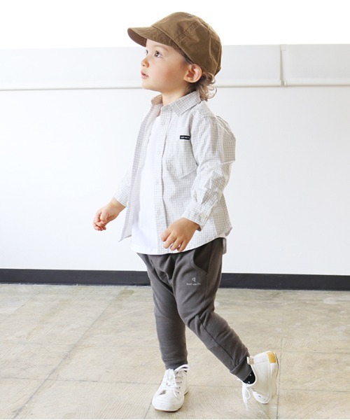 quoti use fith（クゥオティ　ユース　フィス）の「ソフト天竺 サルエルロングパンツ（スウェットパンツ・キッズ・チャコールグレー/カーキ/ベージュ・110/90/130/100/120/80）」の6枚目の写真