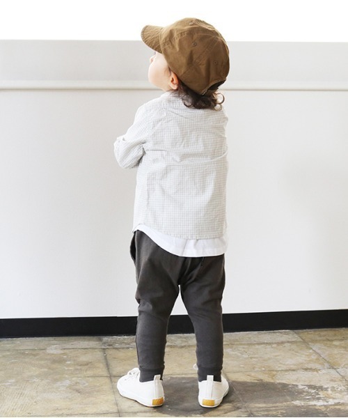 quoti use fith（クゥオティ　ユース　フィス）の「ソフト天竺 サルエルロングパンツ（スウェットパンツ・キッズ・チャコールグレー/カーキ/ベージュ・110/90/130/100/120/80）」の8枚目の写真