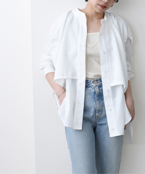 Eimee Law(エイミーロウ)の「ベストレイヤードライトアウター(その他アウター)」|オフホワイト