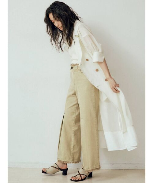 MURUA（ムルーア）の「フリンジスリットワイドパンツ（その他パンツ・レディース・ホワイト/イエロー・1/2）」の8枚目の写真