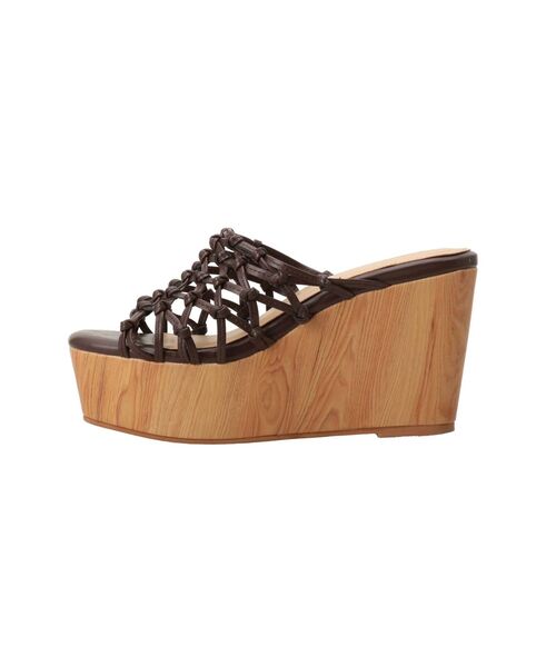 MERCURYDUO（マーキュリーデュオ）の「マクラメ編みウエッジソールサンダル（サンダル・レディース・ミント/ブラウン/アイボリー・36/38/34）」の5枚目の写真