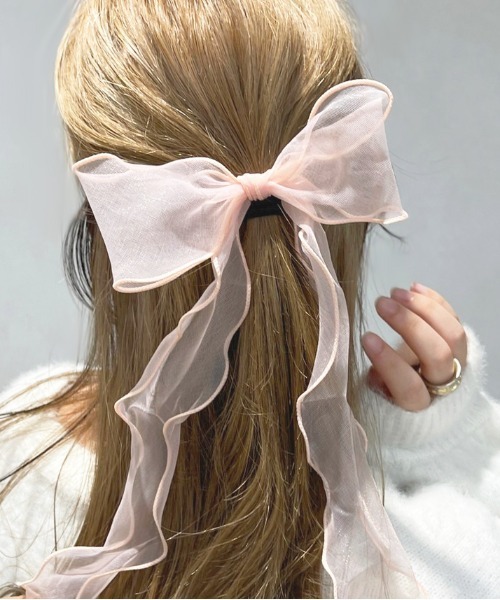 apres jour（アプレジュール）の「【apres jour×ARIAZ】オーガンジーリボンヘアゴム（ヘアゴム・レディース・ブラック/ベージュ/アイボリー/ミント/ラベンダー/ライトピンク/グリーン・FREE）」の7枚目の写真