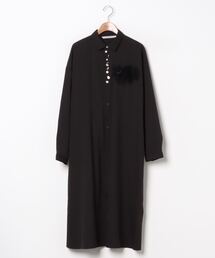 セール ブランド古着 Rivet Surge リベットアンドサージのシャツワンピース ブラック 黒色系 古着通販 Zozoused