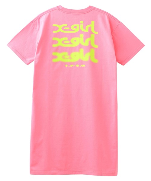 X-girl（エックスガール）の「GLOW LOGO S/S TEE DRESS（ワンピース・レディース・ホワイト/ブラック/ピンク・S/M）」の12枚目の写真