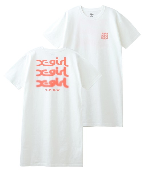 X-girl（エックスガール）の「GLOW LOGO S/S TEE DRESS（ワンピース・レディース・ホワイト/ブラック/ピンク・S/M）」の10枚目の写真