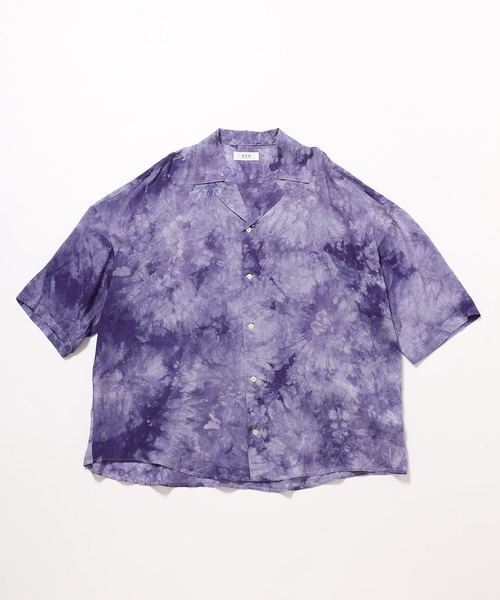 ADAM ET ROPE'(アダムエロペ)の「【アウトレット店舗・WEB限定】タイダイオープンカラーSH(シャツ/ブラウス・メンズ・ライトグリーン/ブルー・LL/M/L)」の2枚目の写真