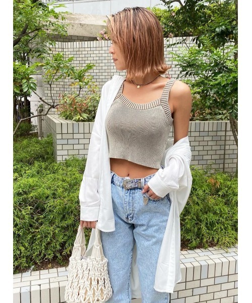 one way（ワンウェイ）の「【oneway Jeans】ピグメントタンク（ニット/セーター・レディース・ライトブルー/ベージュ/ライトピンク・FREE）」の2枚目の写真