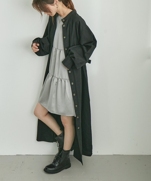 セール 2wayロングワンピースコート ガウン シャツワンピ 21ss ワンピース Fashion Letter ファッションレター のファッション通販 Zozotown