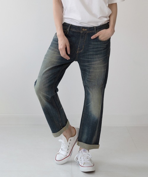 RUGGEDWORKS（ラゲッドワークス）の「ロールアップストレートパンツ（その他パンツ・レディース・ブルー/インディゴブルー・LL/LARGE/MEDIUM/3L）」の3枚目の写真