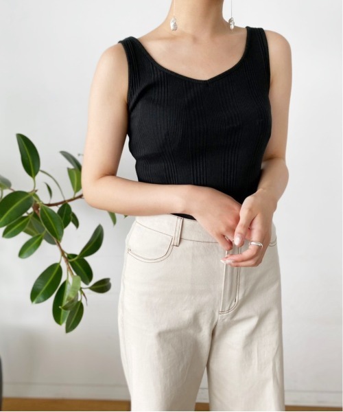 Heather（ヘザー）の「２ＷＡＹリブタンク　948169（タンクトップ・レディース・ブラック/ブラウン/グレー・FREE）」の2枚目の写真