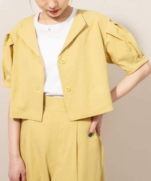 mline（エムライン）の「[mline] WEB限定 シャツジャケット（テーラードジャケット・レディース・ベージュ/ブルー/イエロー・FREE）」の3枚目の写真