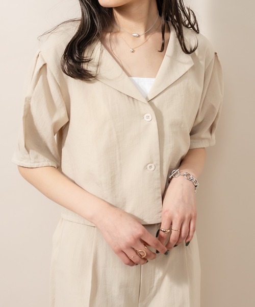 mline（エムライン）の「[mline] WEB限定 シャツジャケット（テーラードジャケット・レディース・ベージュ/ブルー/イエロー・FREE）」の18枚目の写真