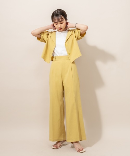 mline（エムライン）の「[mline] WEB限定 シャツジャケット（テーラードジャケット・レディース・ベージュ/ブルー/イエロー・FREE）」の4枚目の写真