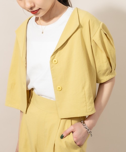 mline（エムライン）の「[mline] WEB限定 シャツジャケット（テーラードジャケット・レディース・ベージュ/ブルー/イエロー・FREE）」の5枚目の写真