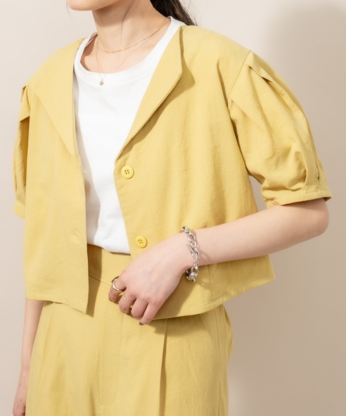 mline（エムライン）の「[mline] WEB限定 シャツジャケット（テーラードジャケット・レディース・ベージュ/ブルー/イエロー・FREE）」の11枚目の写真