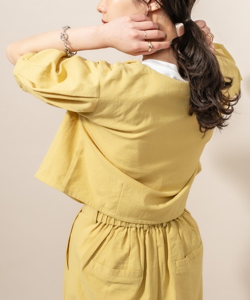 mline（エムライン）の「[mline] WEB限定 シャツジャケット（テーラードジャケット・レディース・ベージュ/ブルー/イエロー・FREE）」の16枚目の写真