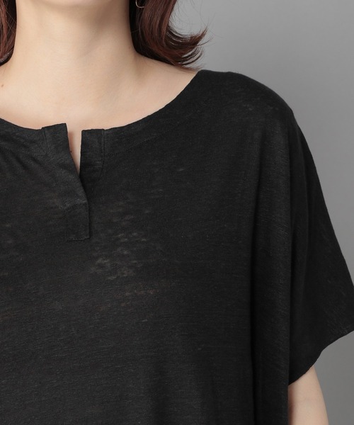 studio CLIP（スタディオクリップ）の「《Natural by studio CLIP》リネン100％ＢＩＧワンピース（ワンピース・レディース・ブラック/カーキ・FREE）」の10枚目の写真