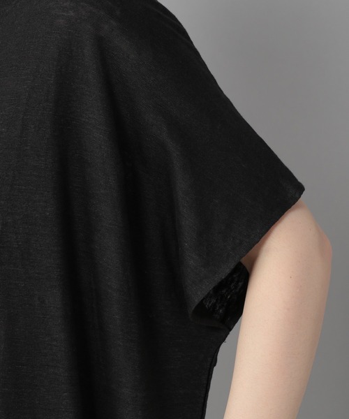 studio CLIP（スタディオクリップ）の「《Natural by studio CLIP》リネン100％ＢＩＧワンピース（ワンピース・レディース・ブラック/カーキ・FREE）」の7枚目の写真
