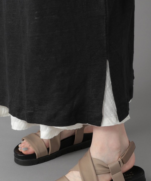 studio CLIP（スタディオクリップ）の「《Natural by studio CLIP》リネン100％ＢＩＧワンピース（ワンピース・レディース・ブラック/カーキ・FREE）」の9枚目の写真