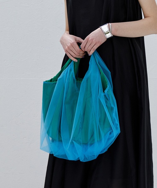 HELOYSE(エロイーズ)の「【HELOYSE/エロイーズ】balloon tulle bag S(トートバッグ・レディース・グリーン/キャメル・FREE)」の10枚目の写真