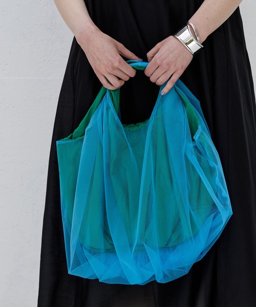 HELOYSE(エロイーズ)の「【HELOYSE/エロイーズ】balloon tulle bag S(トートバッグ・レディース・グリーン/キャメル・FREE)」の9枚目の写真