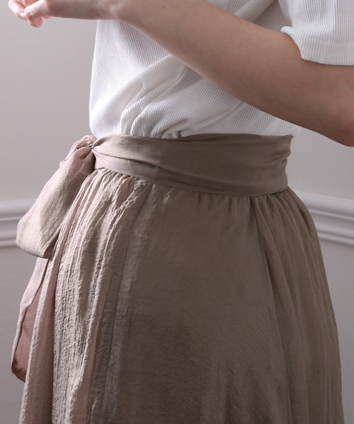 ElegChic(エレグシック)の「ベルト付きシボ シフォン スカート (スカート・レディース・ネイビー/ブラウン/グレー・M)」の18枚目の写真