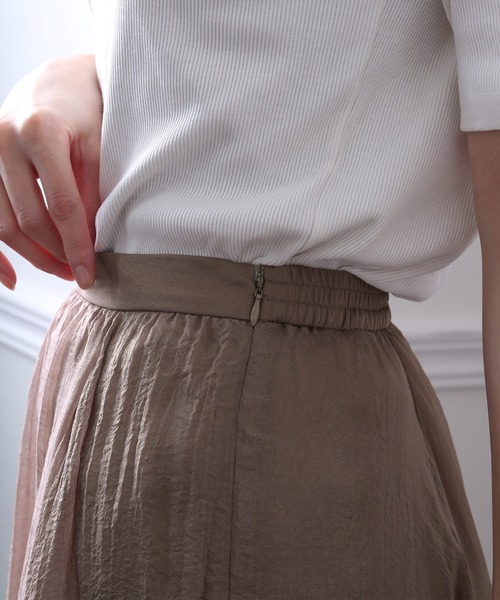 ElegChic(エレグシック)の「ベルト付きシボ シフォン スカート (スカート・レディース・ネイビー/ブラウン/グレー・M)」の19枚目の写真