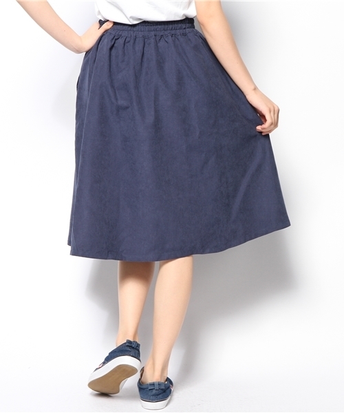 CIAOPANIC（チャオパニック）の「【Ciaopanic】ピーチ起毛ミドルフレアSK（スカート・レディース・カーキ/ネイビー・FREE）」の5枚目の写真