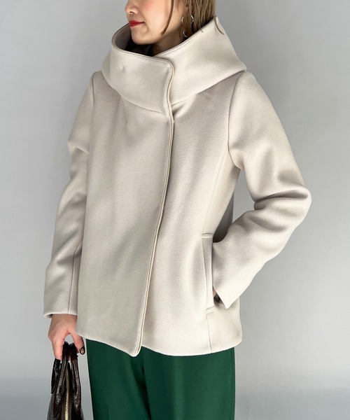 PICCIN(ピッチン)の「ジャージメルトンコート(その他アウター・レディース・ネイビー/サックスブルー/アイボリー・L/M)」の1枚目の写真