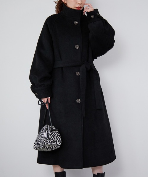 Heather（ヘザー）の「【21AW】ウールスタンドカラーコート　215246（ステンカラーコート・レディース・ブラック/ベージュ/グレー・FREE）」の19枚目の写真