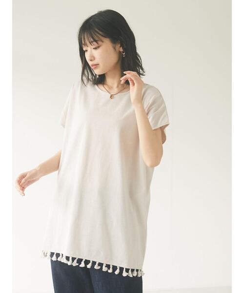 CRAFT STANDARD BOUTIQUE（クラフトスタンダードブティック）の「タッセルフリンジヘムカットチュニック　＊（Tシャツ/カットソー・レディース・チャコールグレー/ライトグレー/ブラウン・FREE）」の22枚目の写真