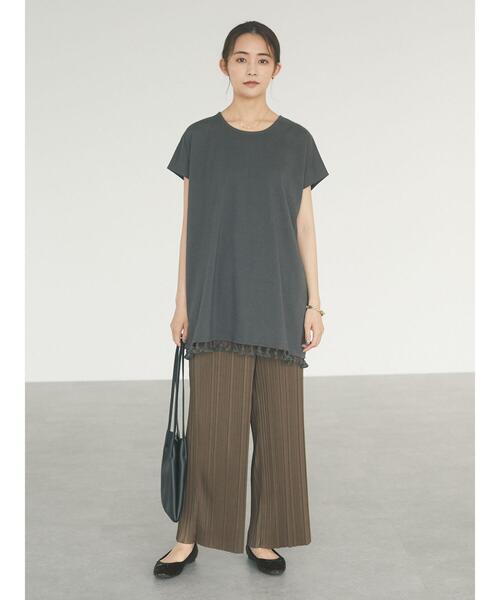 CRAFT STANDARD BOUTIQUE（クラフトスタンダードブティック）の「タッセルフリンジヘムカットチュニック　＊（Tシャツ/カットソー・レディース・チャコールグレー/ライトグレー/ブラウン・FREE）」の21枚目の写真