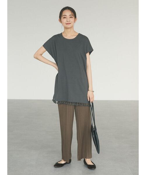 CRAFT STANDARD BOUTIQUE（クラフトスタンダードブティック）の「タッセルフリンジヘムカットチュニック　＊（Tシャツ/カットソー・レディース・チャコールグレー/ライトグレー/ブラウン・FREE）」の20枚目の写真