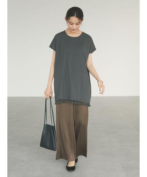 CRAFT STANDARD BOUTIQUE（クラフトスタンダードブティック）の「タッセルフリンジヘムカットチュニック　＊（Tシャツ/カットソー・レディース・チャコールグレー/ライトグレー/ブラウン・FREE）」の19枚目の写真