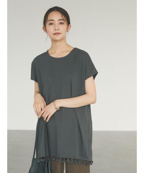 CRAFT STANDARD BOUTIQUE（クラフトスタンダードブティック）の「タッセルフリンジヘムカットチュニック　＊（Tシャツ/カットソー・レディース・チャコールグレー/ライトグレー/ブラウン・FREE）」の18枚目の写真