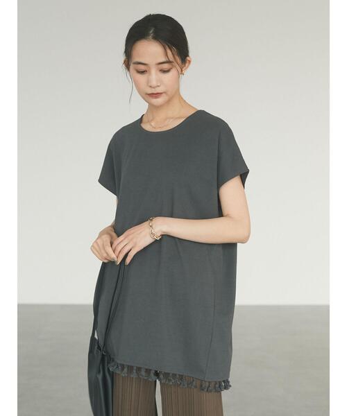 CRAFT STANDARD BOUTIQUE（クラフトスタンダードブティック）の「タッセルフリンジヘムカットチュニック　＊（Tシャツ/カットソー・レディース・チャコールグレー/ライトグレー/ブラウン・FREE）」の17枚目の写真