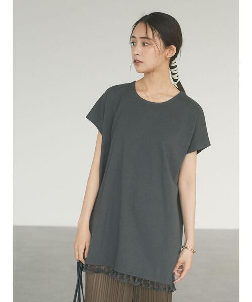 CRAFT STANDARD BOUTIQUE（クラフトスタンダードブティック）の「タッセルフリンジヘムカットチュニック　＊（Tシャツ/カットソー・レディース・チャコールグレー/ライトグレー/ブラウン・FREE）」の16枚目の写真
