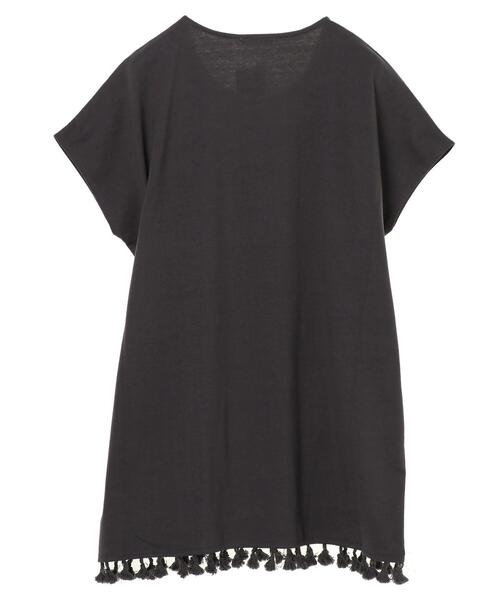 CRAFT STANDARD BOUTIQUE（クラフトスタンダードブティック）の「タッセルフリンジヘムカットチュニック　＊（Tシャツ/カットソー・レディース・チャコールグレー/ライトグレー/ブラウン・FREE）」の15枚目の写真